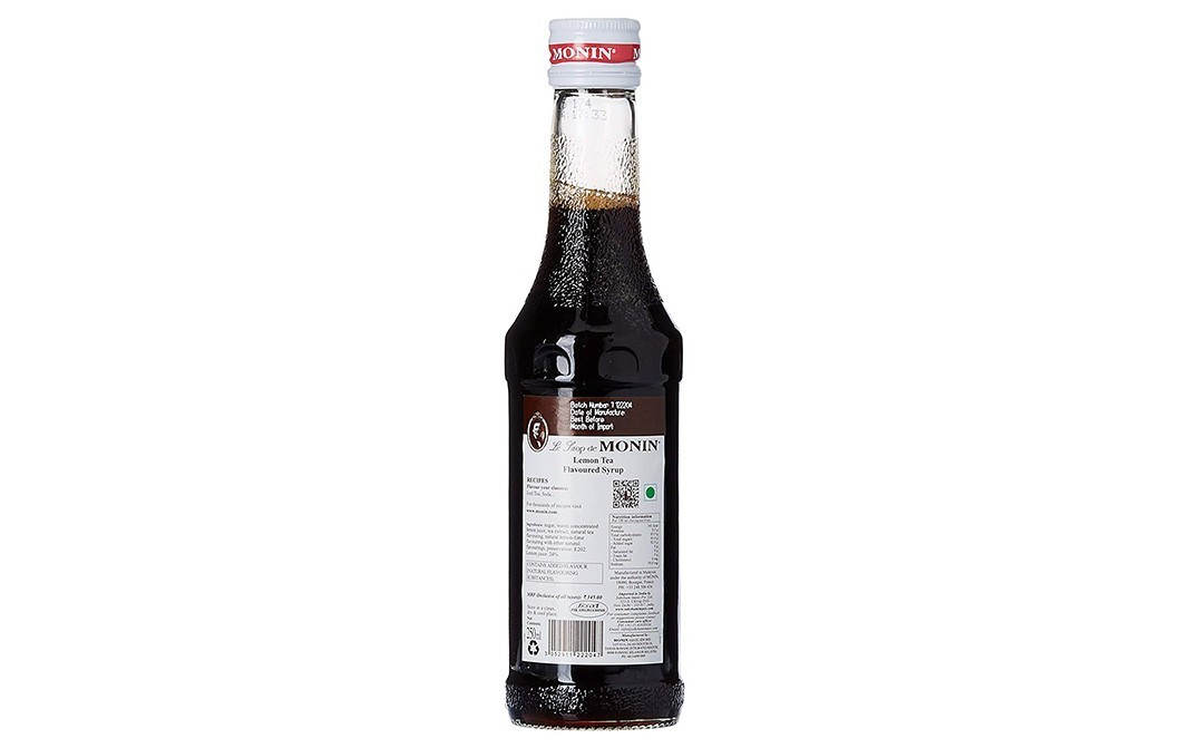Monin Lemon Tea Syrup    Glass Bottle  250 millilitre